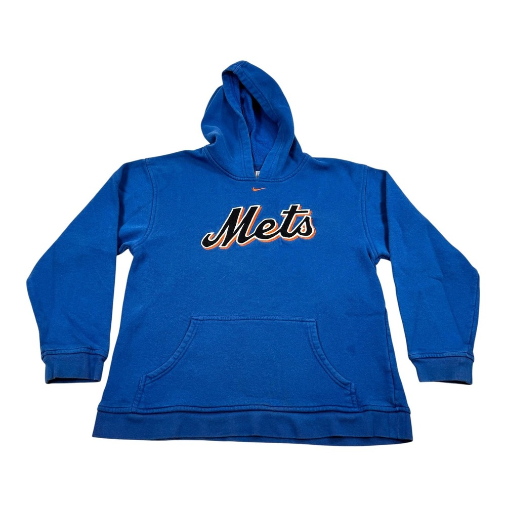 New York Mets Hoodie Youth Medium Blue MLB Baseball Nike Fleece Sweatshirt